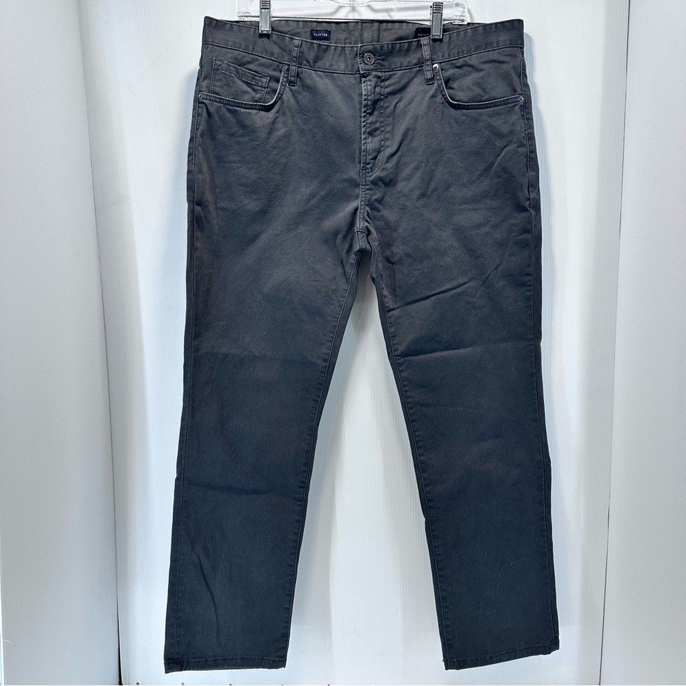 7 Diamonds Pants CLIFTON Mens 38x30 Dark Gray Slim Straight Chino Like New